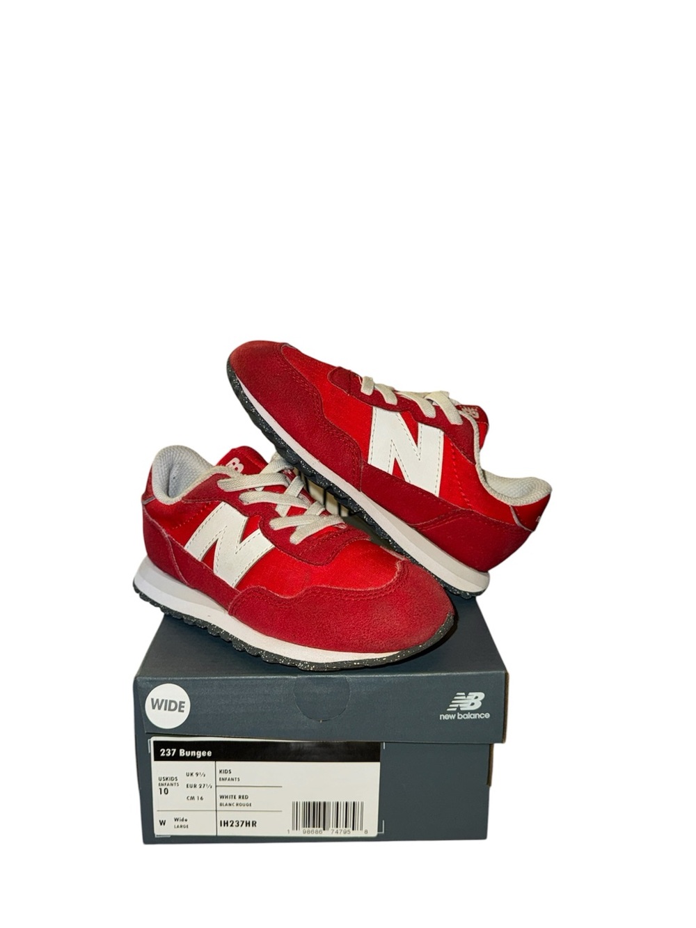 New Balance Kids Red and White Classic Sneakers